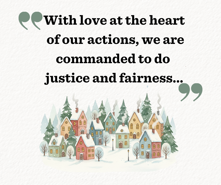What does it mean to be a good neighbor? Quote from Rabbi Yonina: "With love at the heart of our actions, we are commanded to do justice and fairness". 